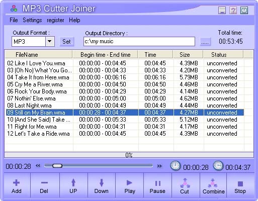 MP3 Cutter Joiner Screenshot